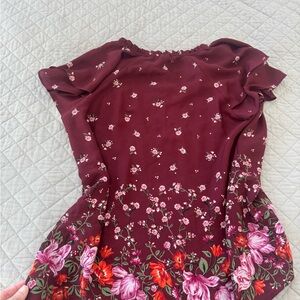 Old Navy Burgundy Floral Top